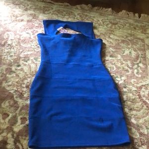 Blue boohoo bodycon dress NWT